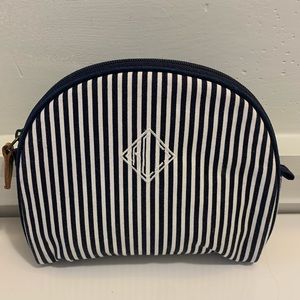 Ralph Lauren Navy/White Stripe Makeup Cosmetics Bag Purse